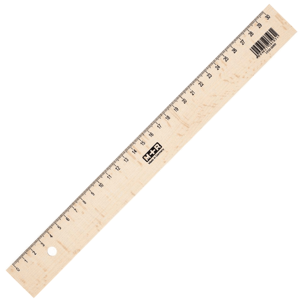 M+R 30cm Natural Beechwood Ruler
